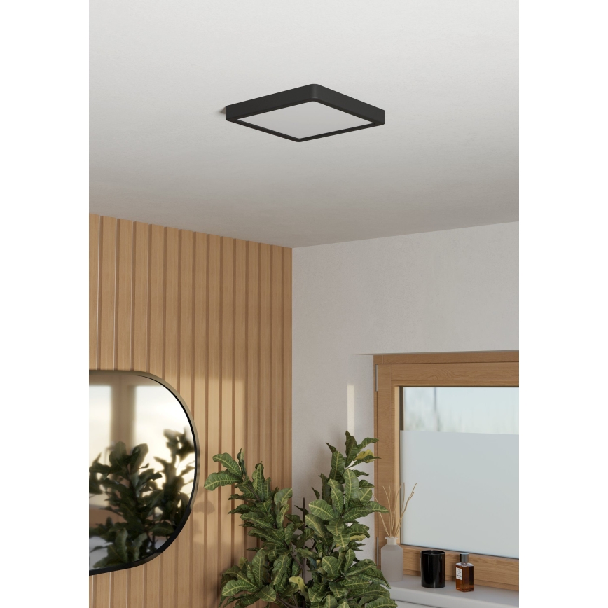 Eglo - Φωτιστικό οροφής LED για μπάνιο LED/10,5W/230V 2700/4000/6500K 22x22 cm IP44 μαύρο