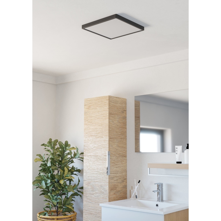 Eglo - LED φωτιστικό οροφής μπάνιου LED/13W/230V 29x29 cm IP44 μαύρο
