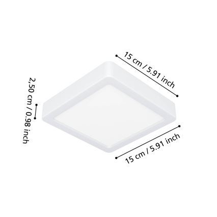 Eglo - Φωτιστικό οροφής LED για μπάνιο LED/7W/230V 2700/4000/6500K 15x15 cm IP44 λευκό