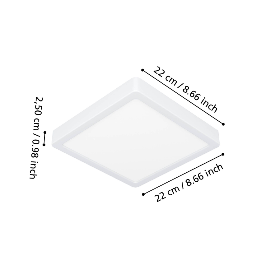 Eglo - LED φωτιστικό οροφής μπάνιου LED/10,5W/230V 2700/4000/6500K 22x22 cm IP44 λευκό