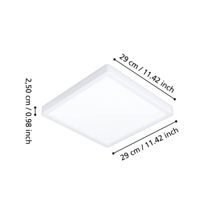 Eglo - Φωτιστικό οροφής LED για μπάνιο, 13W/230V, 29x29 cm, IP44, λευκό