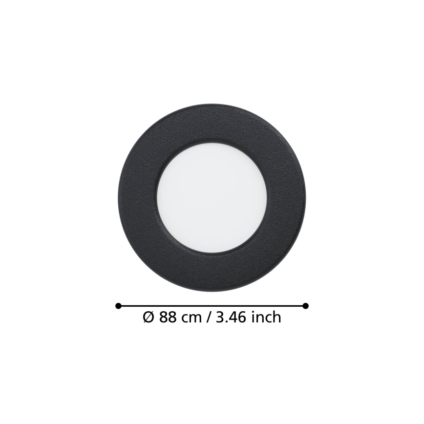 Eglo - Χωνευτό φωτιστικό LED/3,7W/230V 2700/4000/6500K διάμ. 8,8 cm μαύρο