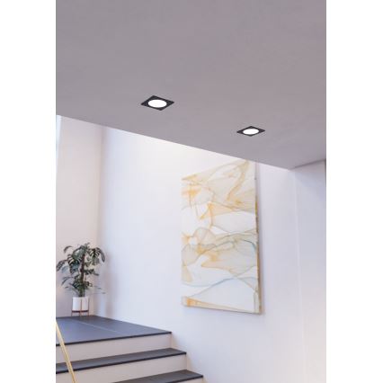 Eglo - Εντοιχισμένο LED φωτιστικό οροφής LED/18,5W/230V 2700/4000/6500K 21,6x21,6 cm μαύρο