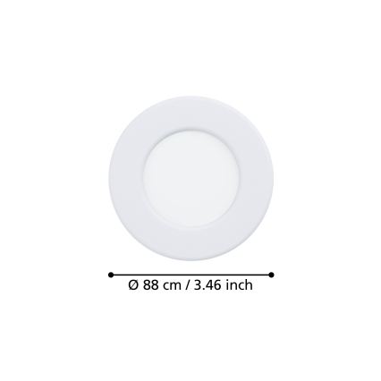Eglo - Σετ 3x εντοιχιστά φωτιστικά LED LED/3,7W/230V 2700/4000/6500K pr. 8,8 cm λευκά