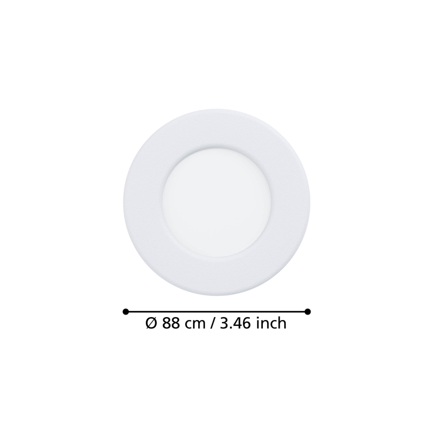 Eglo - Σετ 3x εντοιχιστά φωτιστικά LED LED/3,7W/230V 2700/4000/6500K pr. 8,8 cm λευκά