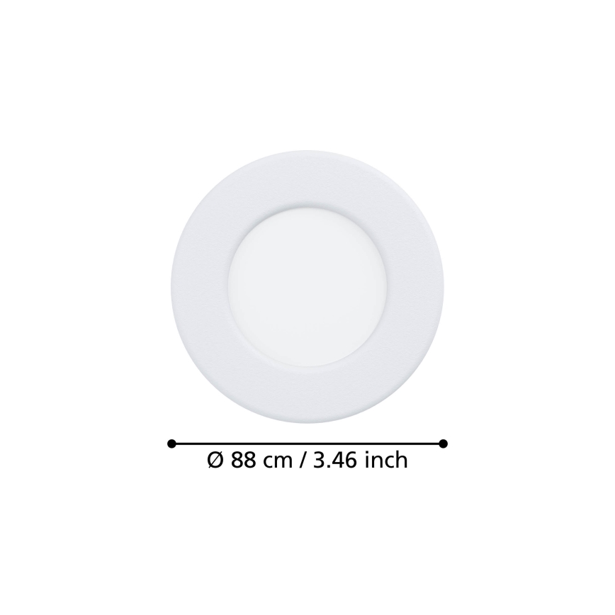 Eglo - Εντοιχισμένο LED φωτιστικό LED/3,7W/230V 2700/4000/6500K Ø 8,8 cm λευκό