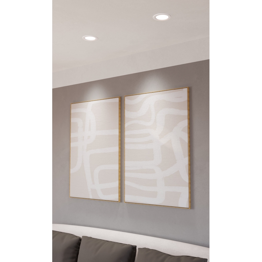 Eglo - LED εντοιχισμένο φωτιστικό οροφής LED/6,3W/230V 2700/4000/6500K διάμ. 11,9 cm λευκό