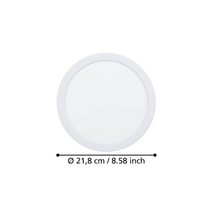 Eglo - Χωνευτό φωτιστικό LED/18,5W/230V 2700/4000/6500K διάμ. 21,6 εκ. λευκό
