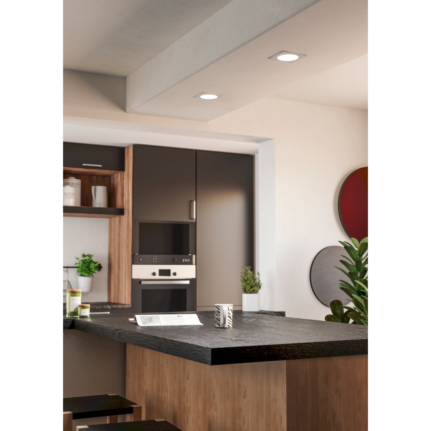 Eglo - Εντοιχισμένο φωτιστικό οροφής LED/6,3W/230V 2700/4000/6500K 11,9x11,9 cm λευκό