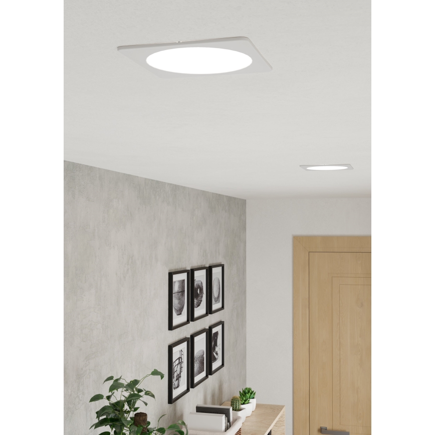 Eglo - Εντοιχισμένο φωτιστικό οροφής LED LED/10,5W/230V 2700/4000/6500K 16,6x16,6 cm λευκό