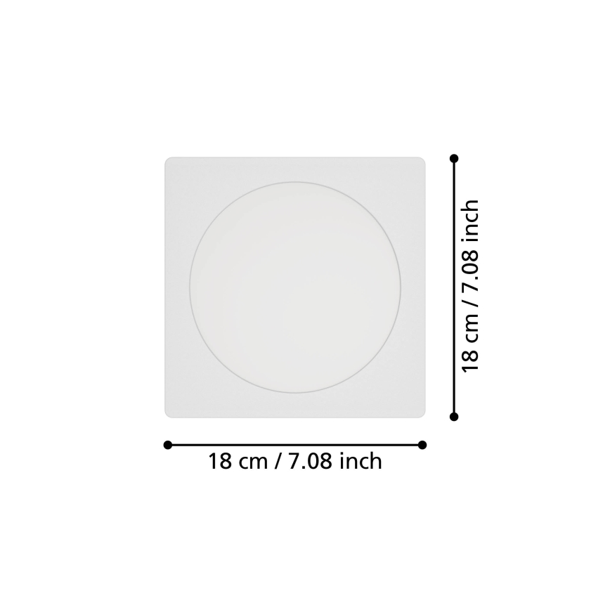 Eglo - Εντοιχισμένο φωτιστικό οροφής LED LED/10,5W/230V 2700/4000/6500K 16,6x16,6 cm λευκό