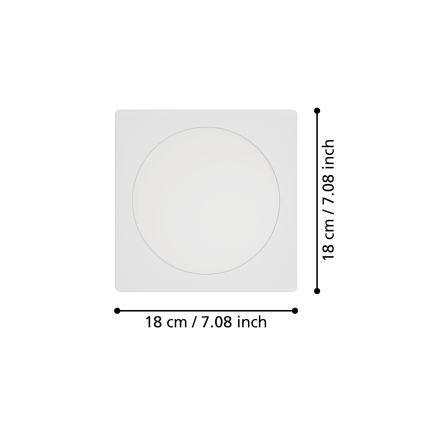 Eglo - Χωνευτό φωτιστικό οροφής LED/10,5W/230V 2700/4000/6500K 16,6x16,6 cm μαύρο