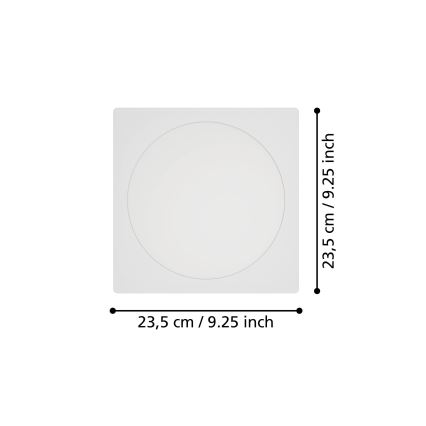 Eglo - Εντοιχισμένο φωτιστικό LED 18,5W/230V 2700/4000/6500K 21,6x21,6 cm λευκό