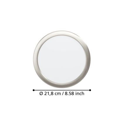 Eglo - Χωνευτό φωτιστικό LED/18,5W/230V 2700/4000/6500K Ø 21,6 εκ. ματ χρώμιο