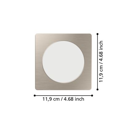 Eglo - Χωνευτό φωτιστικό LED/6,3W/230V 2700/4000/6500K 11,9x11,9 cm ματ χρώμιο