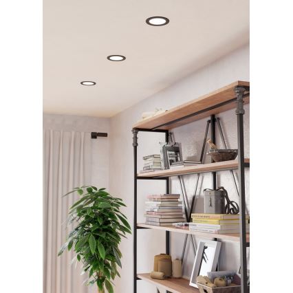 Eglo - LED εντοιχισμένο φωτιστικό μπάνιου LED/6,3W/230V 2700/4000/6500K Ø 11,9 cm IP44 μαύρο
