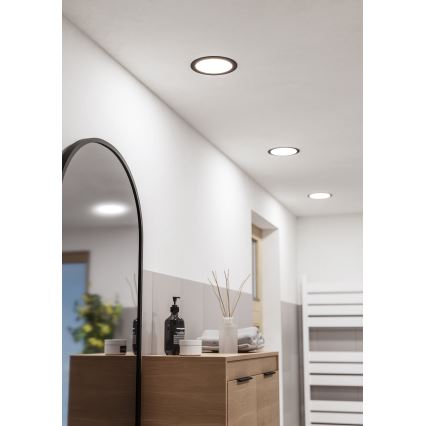 Eglo - LED χωνευτό φωτιστικό οροφής για μπάνιο, LED 10,5 W / 230 V, 2700/4000/6500 K, Ø 16,8 cm, IP44, μαύρο