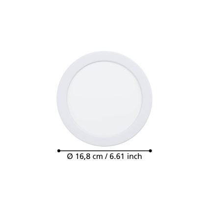 Eglo - Εντοιχιστό LED φωτιστικό μπάνιου LED/10,5W/230V 2700/4000/6500K Ø 16,8 cm IP44 λευκό