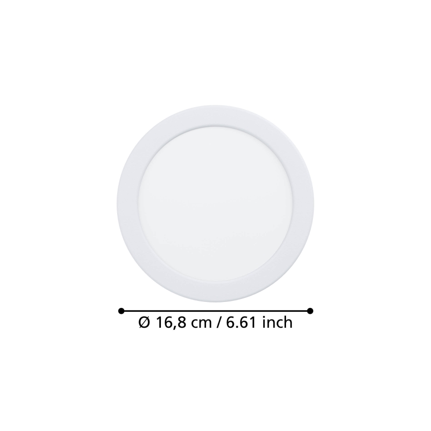 Eglo - Εντοιχιστό LED φωτιστικό μπάνιου LED/10,5W/230V 2700/4000/6500K Ø 16,8 cm IP44 λευκό