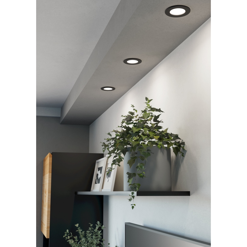 Eglo - Σετ 3x LED RGBW ρυθμιζόμενα χωνευτά φωτιστικά μπάνιου LED/2,8W/230V 2700-6500K διάμ. 8,8 cm IP44 μαύρο