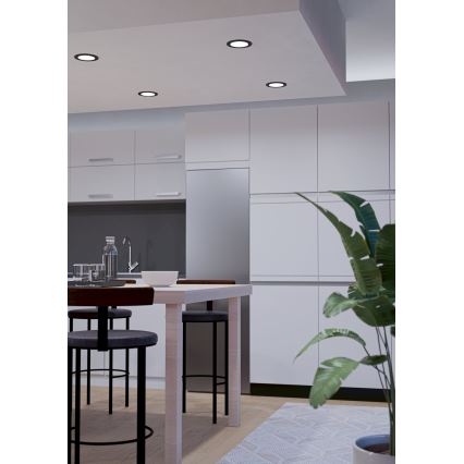 Eglo - LED RGBW ρυθμιζόμενο εντοιχισμένο φωτιστικό μπάνιου LED/5W/230V 2700-6500K Ø 12 cm IP44 μαύρο