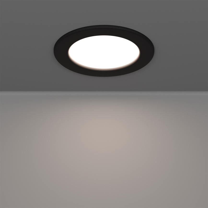 Eglo - LED RGBW ρυθμιζόμενο εντοιχισμένο φωτιστικό μπάνιου LED/5W/230V 2700-6500K Ø 12 cm IP44 μαύρο