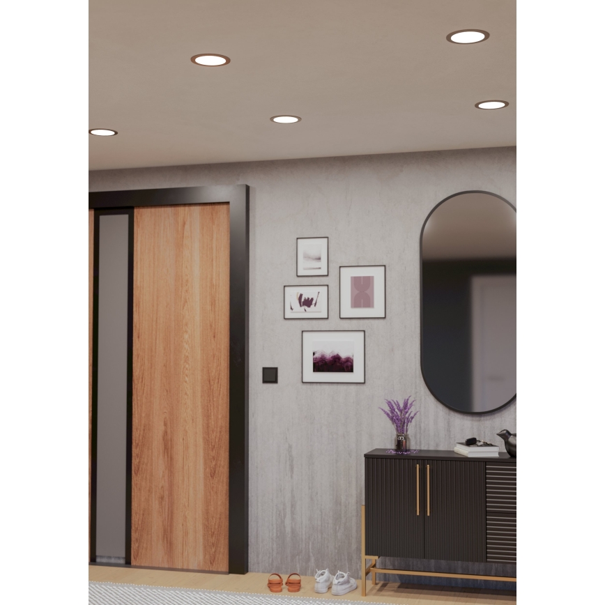 Eglo - LED RGBW ρυθμιζόμενο εντοιχισμένο φωτιστικό μπάνιου LED/9,5W/230V 2700-6500K Ø 16,8 cm IP44 ματ χρώμιο