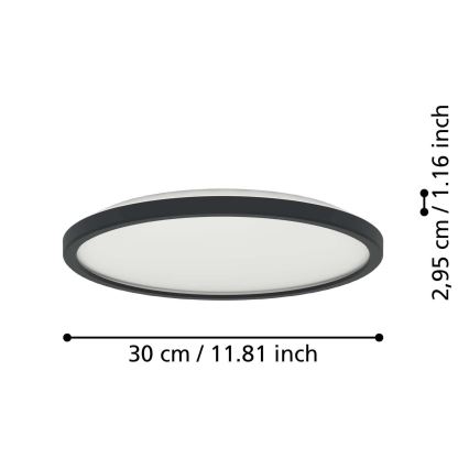 Eglo - Φωτιστικό οροφής μπάνιου LED LED/13,9W/230V 2700/4000/6500K διάμετρος 30 cm IP44 μαύρο