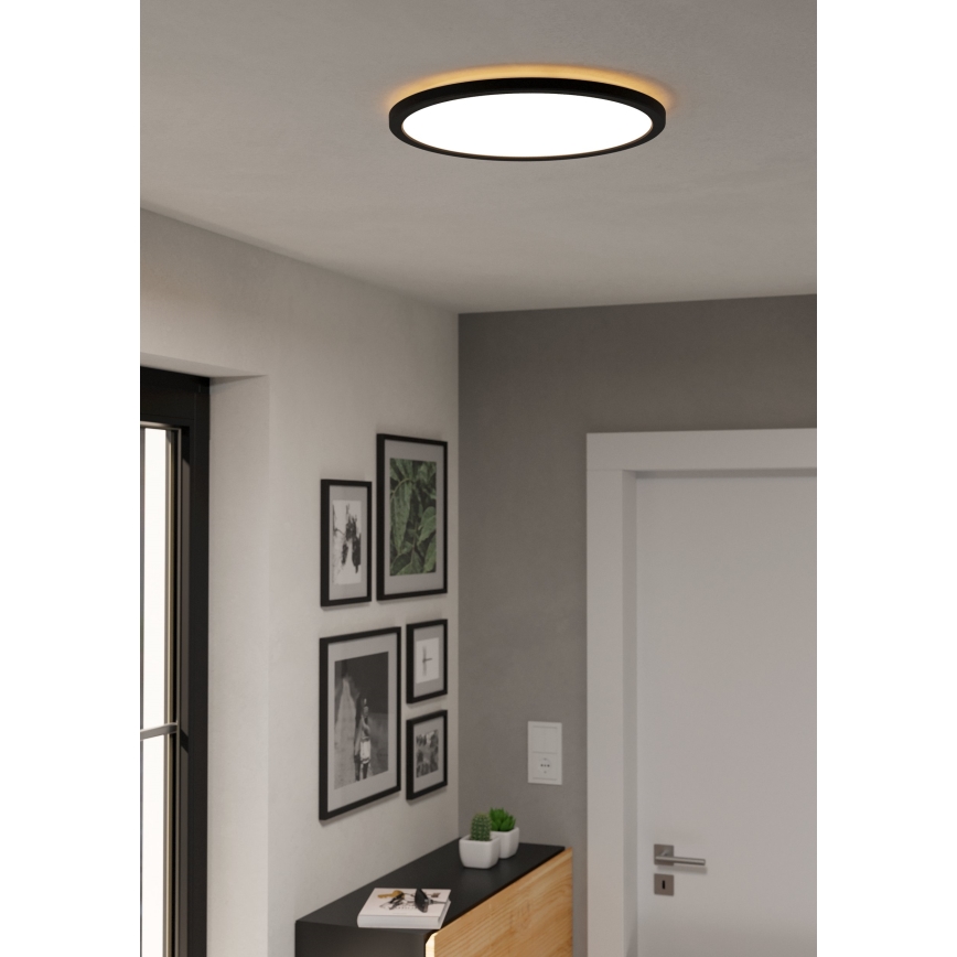 Eglo - Φωτιστικό οροφής μπάνιου LED LED/18,5W/230V 2700K/4000K/6500K διάμετρος 38,9 cm IP44 μαύρο