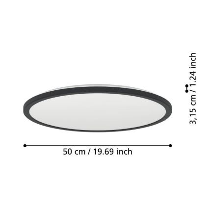 Eglo - Φωτιστικό οροφής μπάνιου LED LED/16,8W/230V 2700/4000/6500K διάμετρος 50 cm IP44 μαύρο