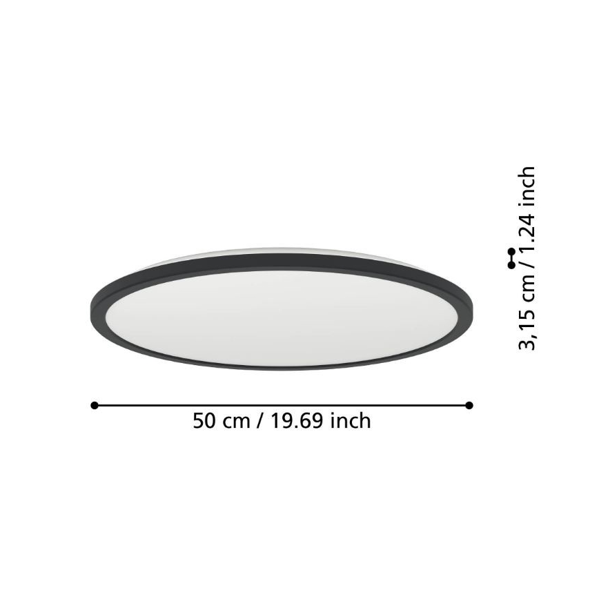 Eglo - Φωτιστικό οροφής μπάνιου LED LED/16,8W/230V 2700/4000/6500K διάμετρος 50 cm IP44 μαύρο