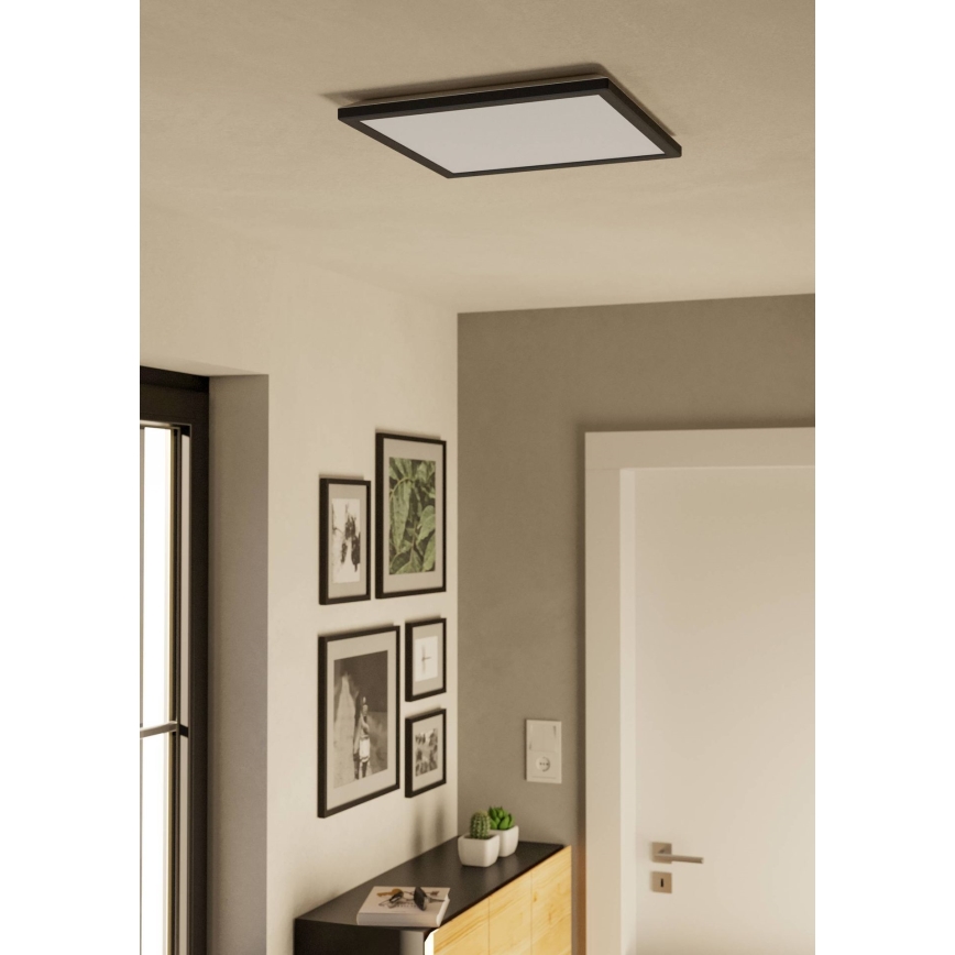 Eglo - Φωτιστικό οροφής μπάνιου LED LED/17,6W/230V 2700/4000/6500K 39x39 cm IP44 μαύρο