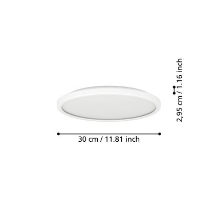 Eglo - Φωτιστικό οροφής μπάνιου LED LED/13,9W/230V 2700/4000/6500K διάμετρος 30 cm IP44 λευκό