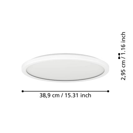 Eglo - Φωτιστικό οροφής μπάνιου LED LED/18,5W/230V 2700/4000/6500K διάμετρος 38,9 cm IP44 λευκό