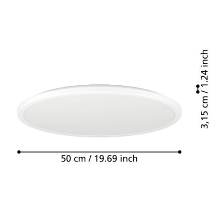 Eglo - Φωτιστικό οροφής μπάνιου LED LED/16,8W/230V 2700/4000/6500K διάμετρος 50 cm IP44 λευκό
