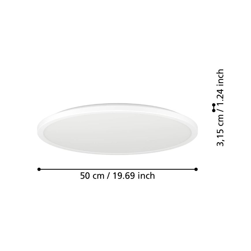 Eglo - Φωτιστικό οροφής μπάνιου LED LED/16,8W/230V 2700/4000/6500K διάμετρος 50 cm IP44 λευκό