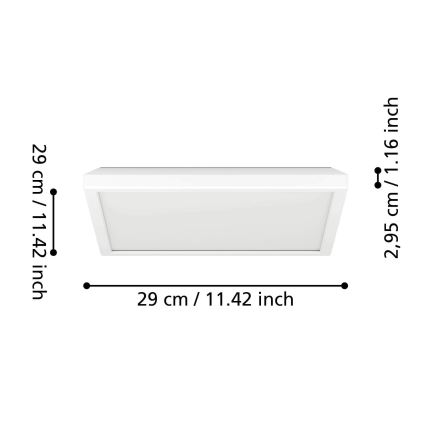 Eglo - Φωτιστικό οροφής μπάνιου LED LED/13,4W/230V 2700/4000/6500K 29x29 cm IP44 λευκό