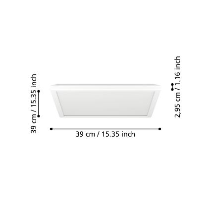 Eglo - Φωτιστικό οροφής μπάνιου LED LED/17,6W/230V 2700K/4000K/6500K 39x39 cm IP44 λευκό