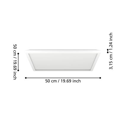 Eglo - Φωτιστικό οροφής μπάνιου LED LED/17W/230V 2700/4000/6500K 50x50 cm IP44 λευκό