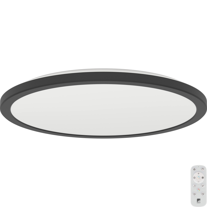 Eglo - Φωτιστικό οροφής μπάνιου dimming LED LED/18,5W/230V 2700-6500K διάμετρος 38,9 cm IP44 μαύρο + τηλεχειριστήριο