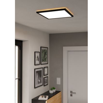 Eglo - Φωτιστικό οροφής μπάνιου dimming LED LED/17,6W/230V 2700-6500K 39x39 cm IP44 μαύρο + τηλεχειριστήριο