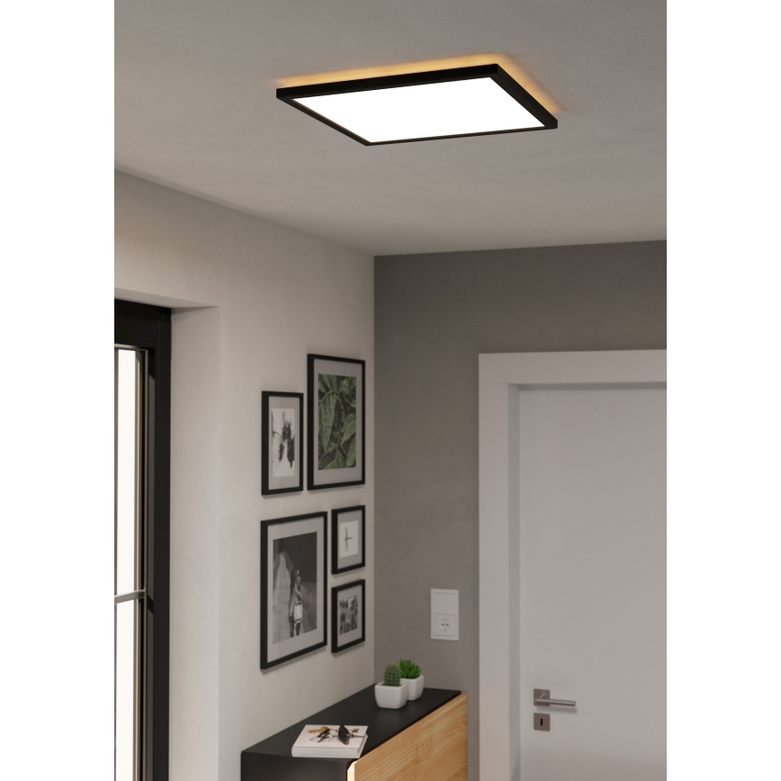 Eglo - Φωτιστικό οροφής μπάνιου dimming LED LED/17,6W/230V 2700-6500K 39x39 cm IP44 μαύρο + τηλεχειριστήριο