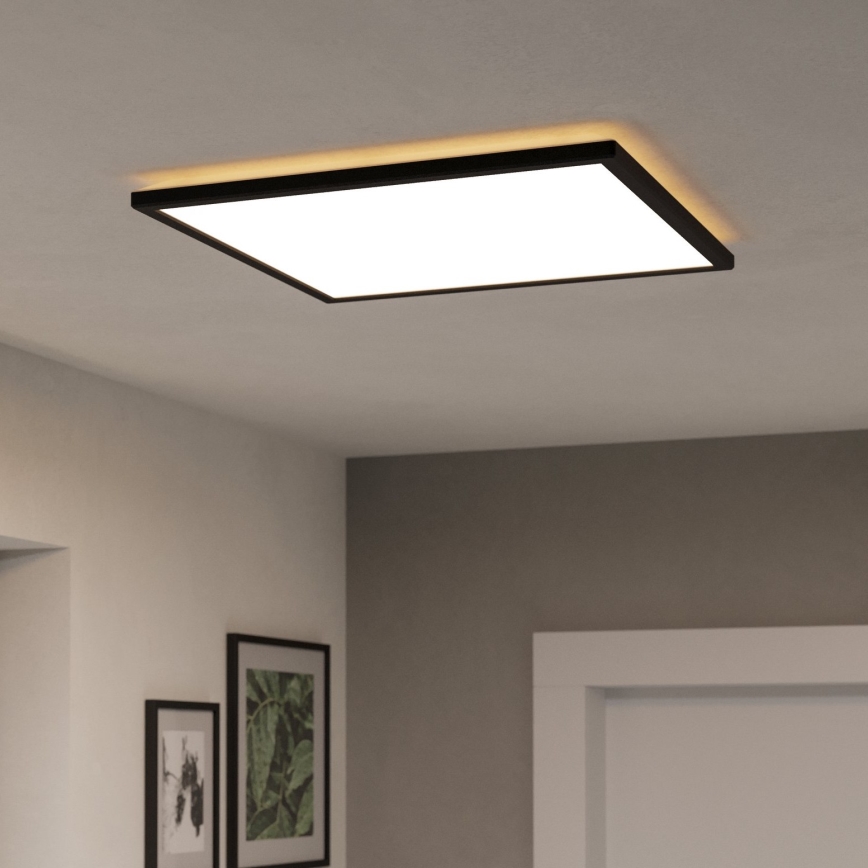 Eglo 901457 - Φωτιστικό οροφής μπάνιου dimming LED LED/17W/230V 2700-6500K 50x50 cm IP44 μαύρο + τηλεχειριστήριο