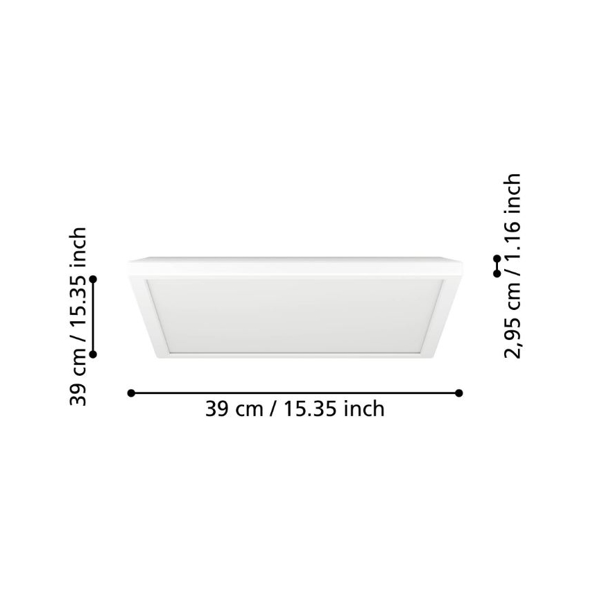 Eglo - Φωτιστικό οροφής μπάνιου dimming LED LED/17,6W/230V 2700-6500K 39x39 cm IP44 λευκό + τηλεχειριστήριο