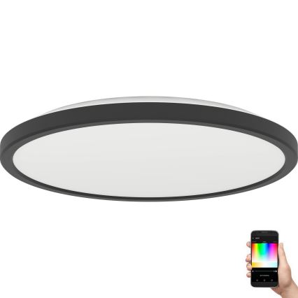 Eglo - LED RGBW Φωτιστικό οροφής μπάνιου dimming LED/13,9W/230V 2700-6500K διάμετρος 30 cm IP44 μαύρο ZigBee