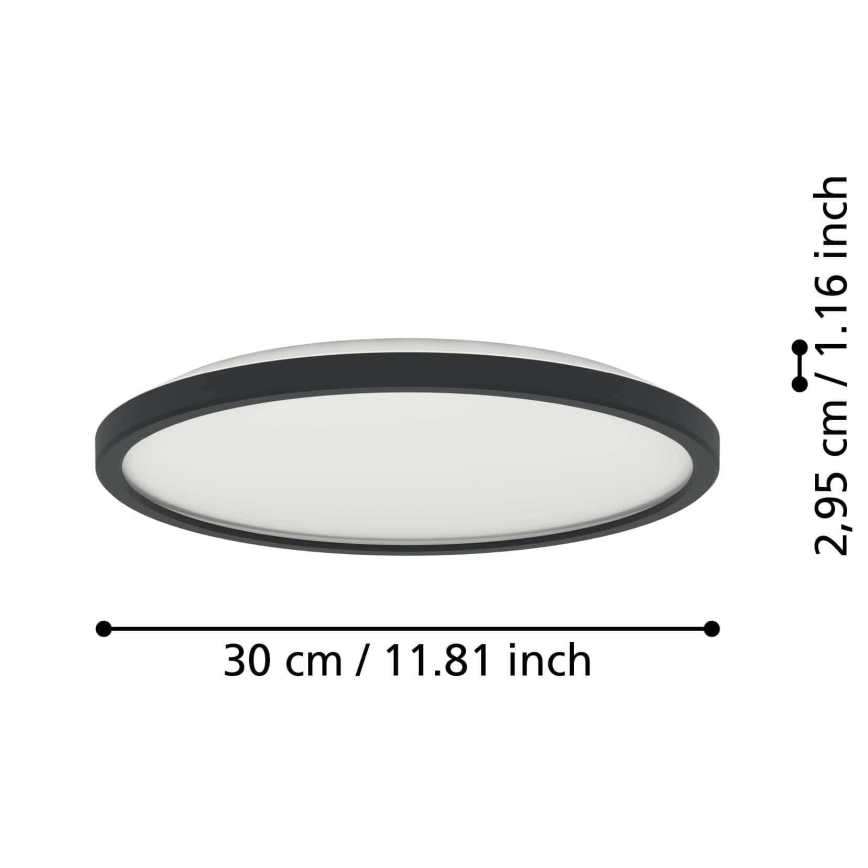 Eglo - LED RGBW Φωτιστικό οροφής μπάνιου dimming LED/13,9W/230V 2700-6500K διάμετρος 30 cm IP44 μαύρο ZigBee