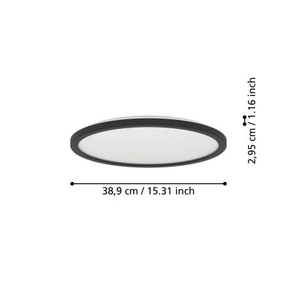 Eglo - LED RGBW Φωτιστικό οροφής μπάνιου dimming LED/18,5W/230V 2700-6500K pr.38,9cm IP44 μαύρο ZigBee