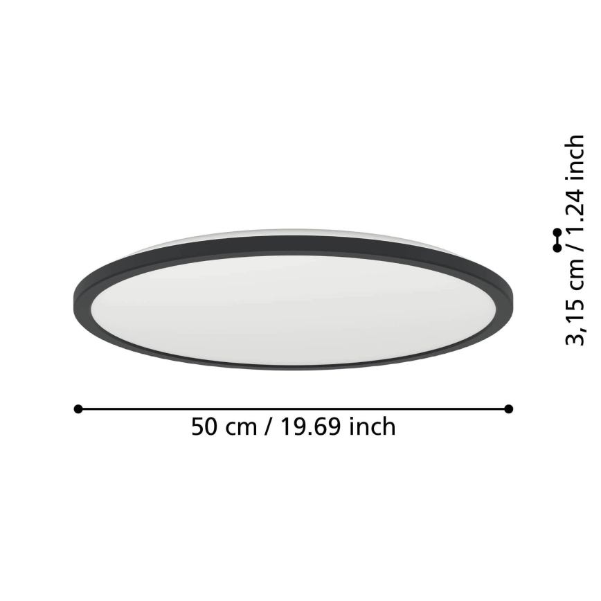 Eglo - LED RGBW Φωτιστικό οροφής μπάνιου dimming LED/16,8W/230V 2700-6500K διάμετρος 50 cm IP44 μαύρο ZigBee