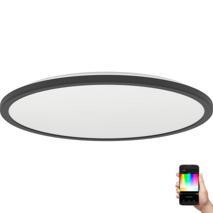 Eglo - LED RGBW Φωτιστικό οροφής μπάνιου dimming LED/16,8W/230V 2700-6500K διάμετρος 50 cm IP44 μαύρο ZigBee