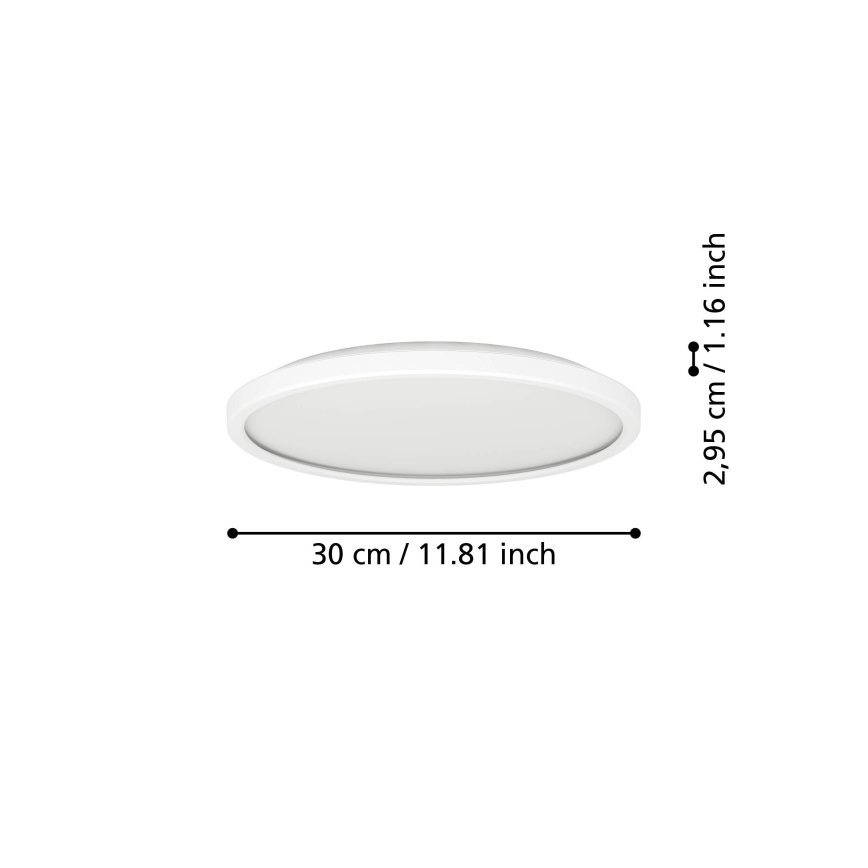 Eglo - LED RGBW Φωτιστικό οροφής μπάνιου dimming LED/13,9W/230V 2700-6500K διάμετρος 30 cm IP44 λευκό ZigBee